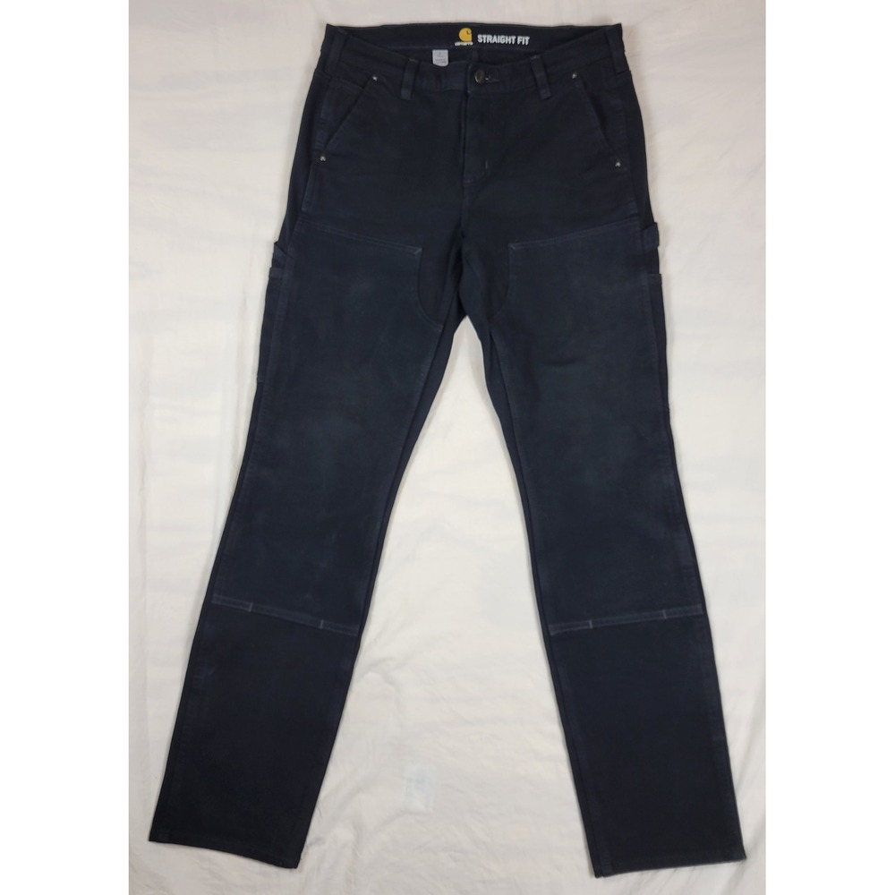 Carhartt Black Canvas Double Knee Carpenter Pants 104296 Women 6 Tall Straight